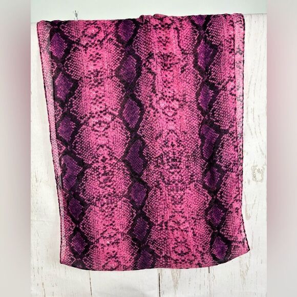 Purple Pink Snake Print Infinity Scarf Multifunctional - Picture 3 of 5